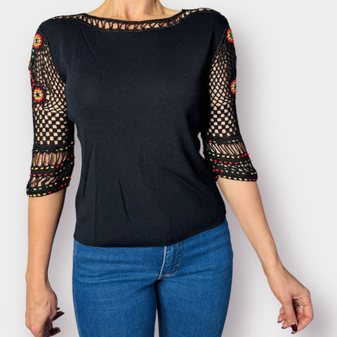 90s Joseph A. Crochet sleeve with Beads Size M