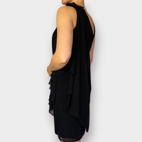 Y2K R&M Richards Black one shoulder drape dress Size M