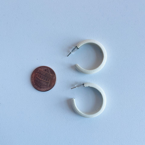 90s White metal Small hoops