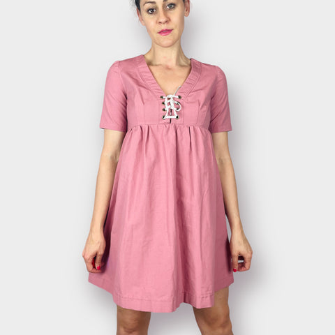 Y2K Pink Handmade Dress Corset Tie Dress