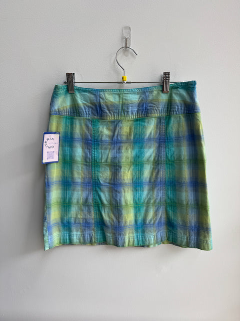 90s White Stagg Green Blue Plaid Skort Size S