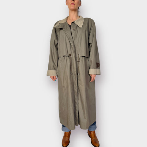 90s Fleet Street Olive Tan Trench Coat Size 18