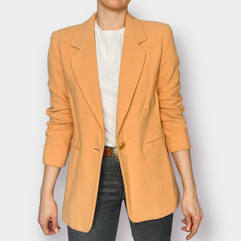 90s The Works Saks Fifth Ave Tangerine Wool Blend Blazer