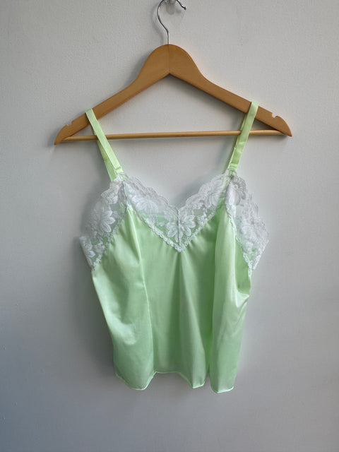 80s Sears Re-Worked lime Cami Tank Size M