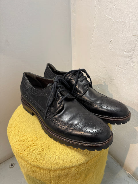 Johnston & Murphy Black Wingtip Oxford Shoes Size 9.5