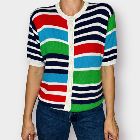 HKA Design Striped button front sweater