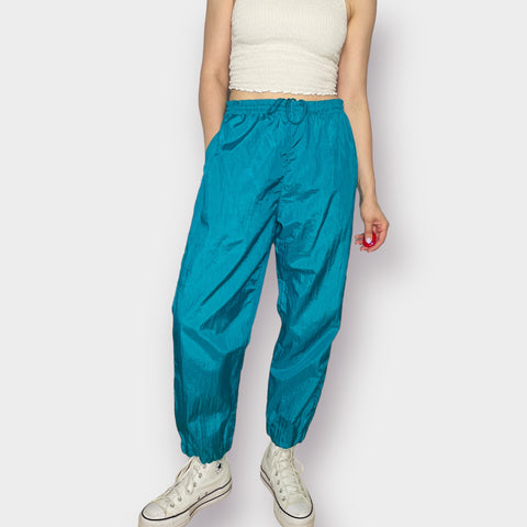 90s Teal Nylon Jogger Wind Pants