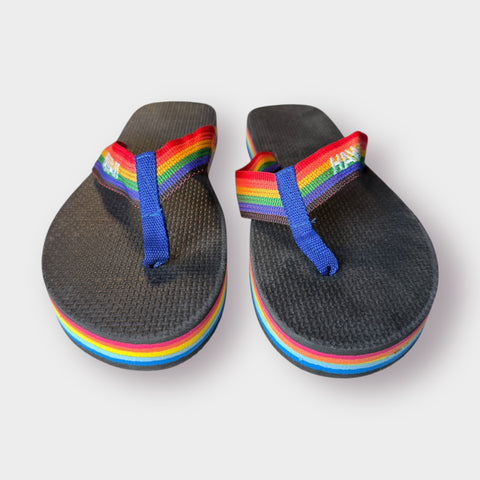90s Rainbow Hawaii flip flops Size 10.5
