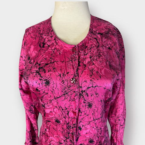 80s Mistero pink & black drop waist dress Size S