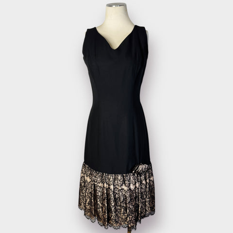 60s Miss Melinda Black Party Dress Size S