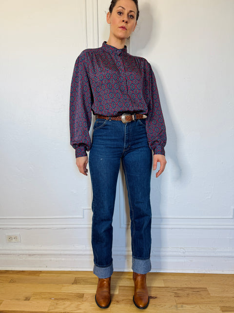 80s Pendleton Medallion Print Blouse Size XL