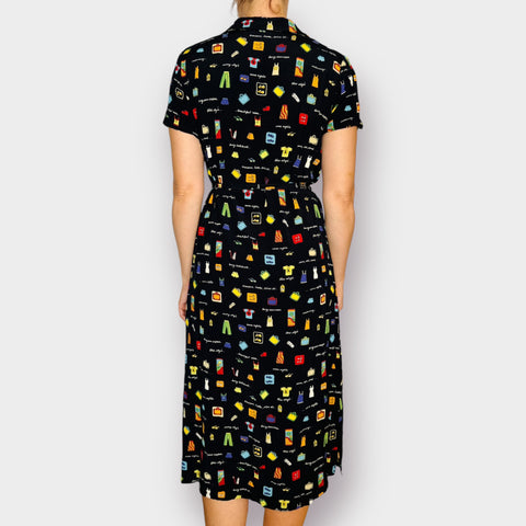 90s David Dart Black Blue Skies Dress