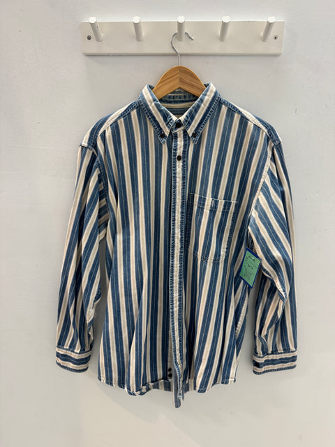 90s Fieldmaster Striped Denim Button Down size M