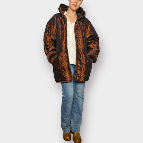 90s Current Seen Brown and Copper Reversible Coat