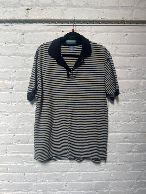 Y2K Pine Island Striped Polo Size M
