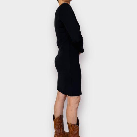 90s Carole Little Black Sweater Dress size M