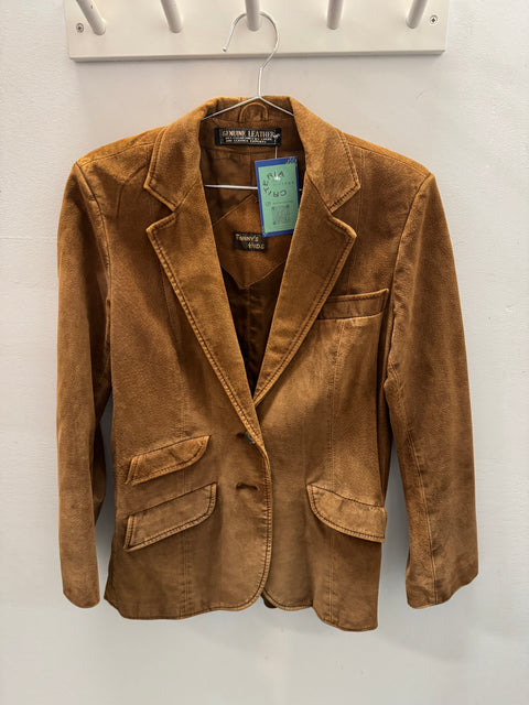 70s Fanny Hide Brown Suede Blazer Jacket Size M