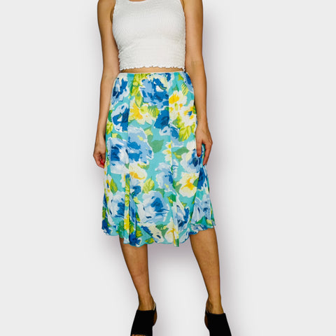 2000s Notations Blue Green White Skirt