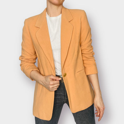 90s The Works Saks Fifth Ave Tangerine Wool Blend Blazer