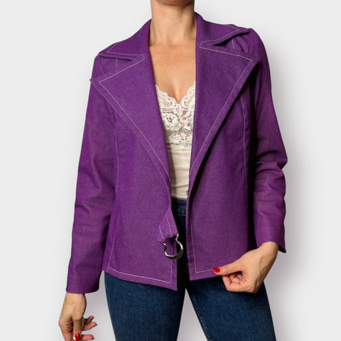 Y2K Vivian Original Purple Wrap Blazer Size L