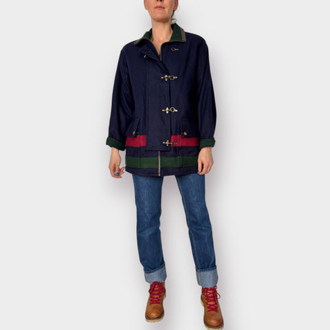 90s Maggie Lawrence Tri Color Wool Coat Size M