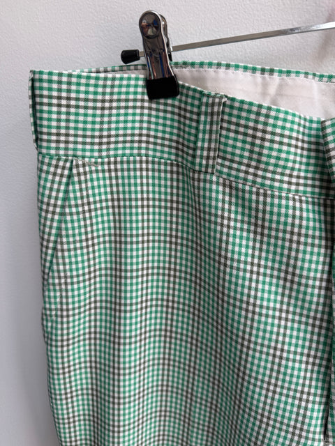 70s Green and Gray Checkered Pants Size 36
