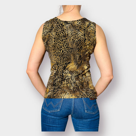 90s Notations Cat Print Textured Tank Size S/M