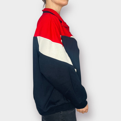 80s Mister Noah Plus Black Red White Colorblock Sweatshirt