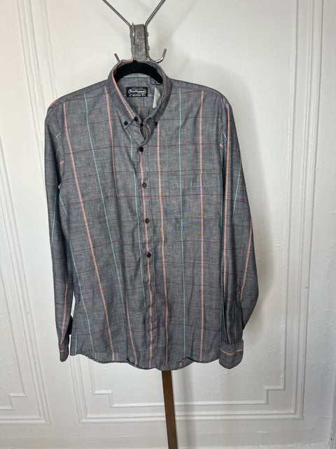 Bon Homme Gray Stripe Button Front