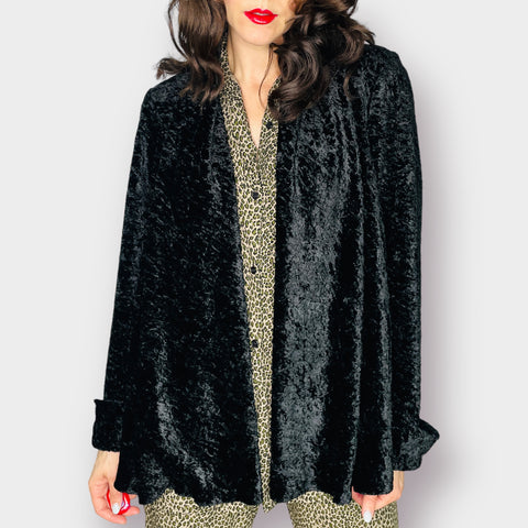 2000s Dressbarn Black Fuzzy Jacket