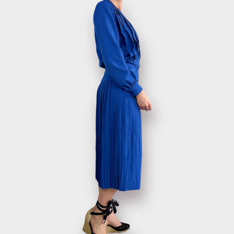 80s Nilani Royal Blue Skirt Set