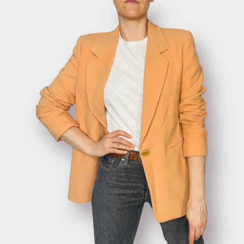 90s The Works Saks Fifth Ave Tangerine Wool Blend Blazer