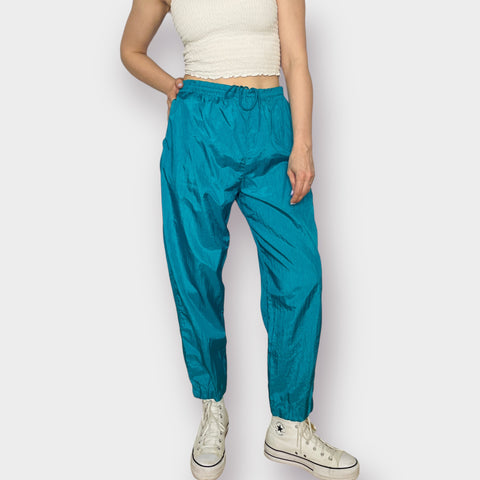 90s Teal Nylon Jogger Wind Pants