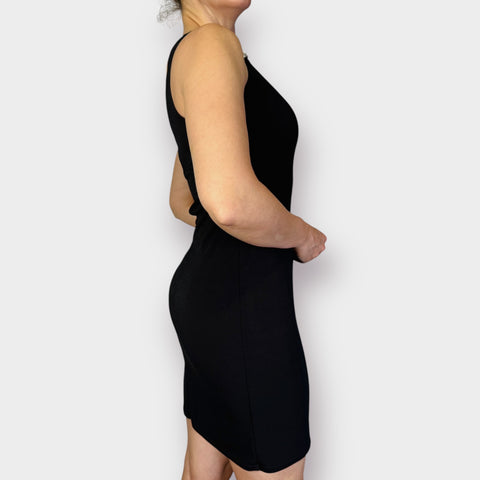 90s Onyx Nite Black Dress with Jewel Accents Size 6