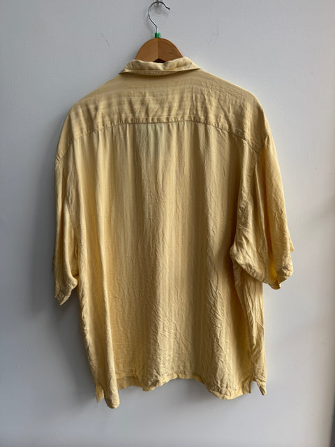 Tommy Bahama Butter Yellow Silk short sleeve camp shirt