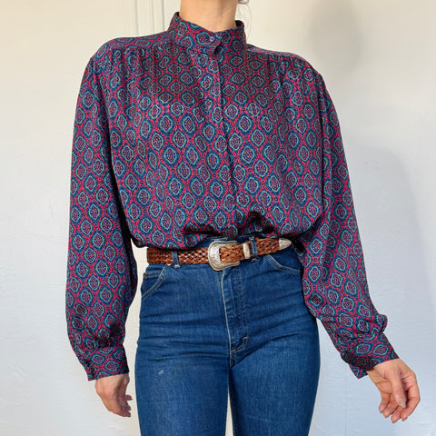 80s Pendleton Medallion Print Blouse Size XL