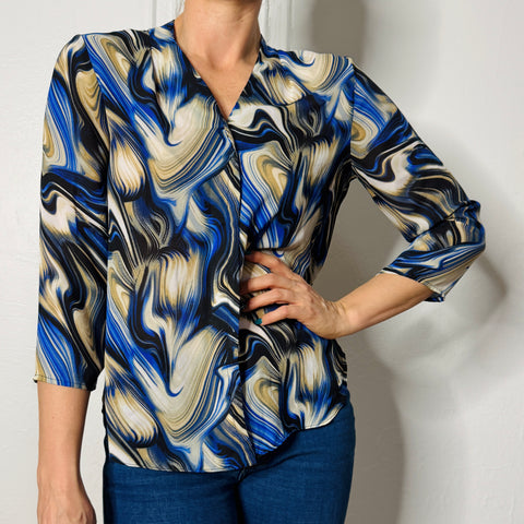 2000s Sami & Jo Marbled Blouse Size S