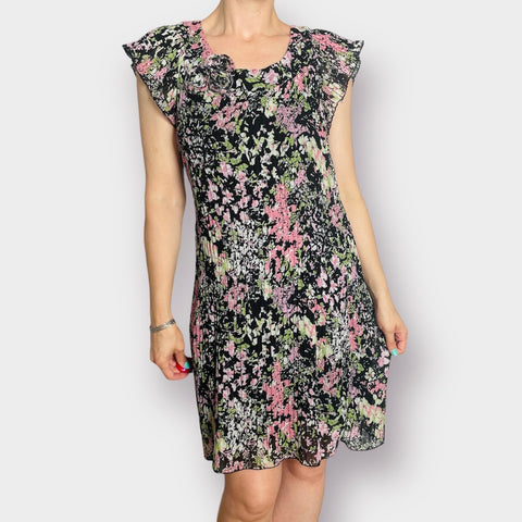 Y2K Madison Leigh Dress black and pink floral