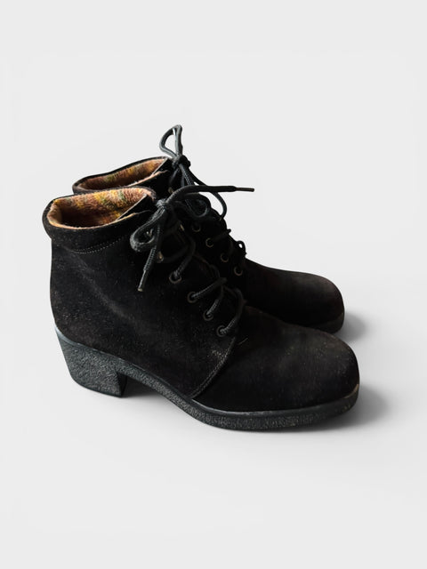 Y2K Gommus Dark Brown Heeled Ankle Boots Size 7.5
