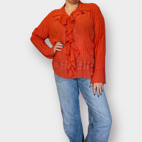 Y2K Clothing Co Orange Blouse Size 2X