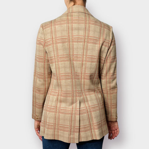 70s Devon Tan Orange Plaid Blazer Size L