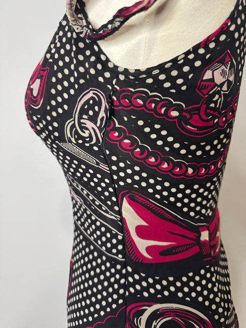 00s Moschino Silk Drop Waist Dress Size XS