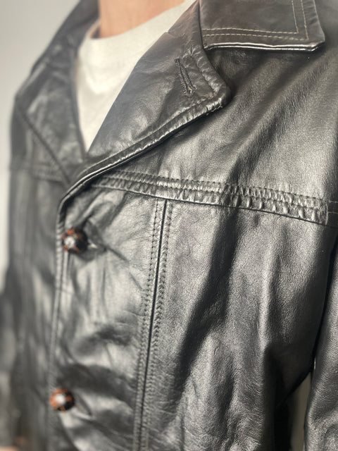 70s U.S. Suede and Leather Specialties Black Leather Jacket