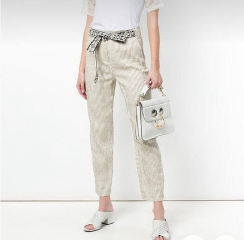 Dorothee Schumaher Tan Striped Linen Pants Size 2