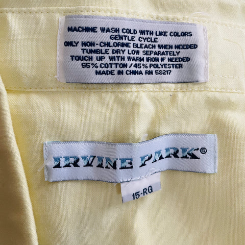 80s Irvine Park Light Yellow Long Sleeve Button Down