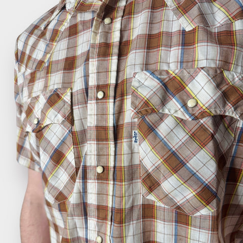 80s Levi’s Plaid Pearl Snap Size L