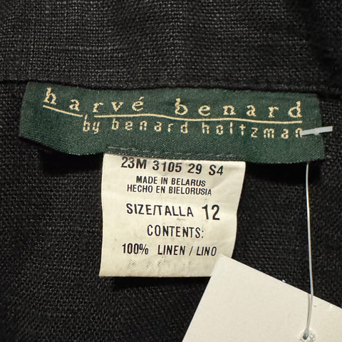 90s Harve Benard Linen Black Shaket Size L