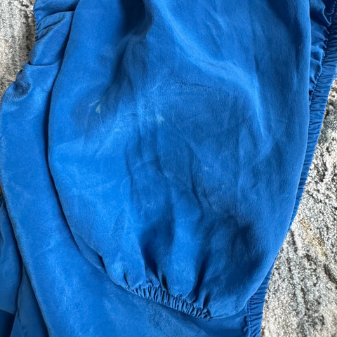 Y2K Moda INTL Blue Silk Bubble Top Size XS