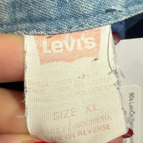 80s Levi’s Denim Bomber Jacket Size XL