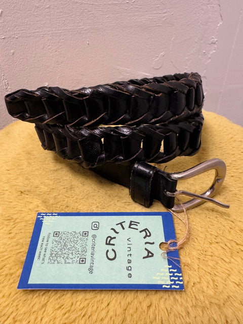 Black Linked Leather Belt